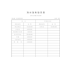 개시대차대조표 (자산부채자본)